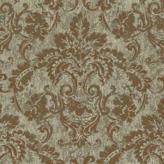 Interior Place Bronze Grey Antique Damask Kc1802 Wallpaper
