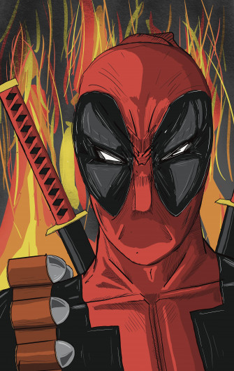 Classic Deadpool R Drawing