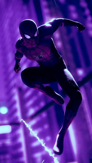 Neon Purple Spiderman Pictures Painting Batman Comic