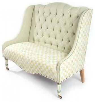 Parchment Check Underpinnings Banquette Mackenzie Childs Eclectic