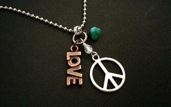 Love Peace Hippie Necklaces Sign Wallpaper