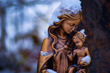 White And Blue Cross Statue Photo Vanuatu Image