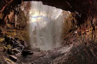 Beautiful Wallpaper Of Cave Picture Waterfall River Imagebank