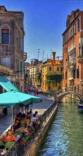 Canal Cafe Venice Italy Europe