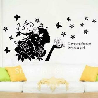 Jumbo Wholesale Beautiful Flower Fairy Wallpaper Mural Decals Decor