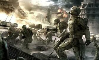 Soldiers Near The Eiffel Tower Endwar Wallpaper
