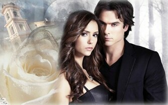 Damonelena The Vampire Diaries Tv Show Wallpaper