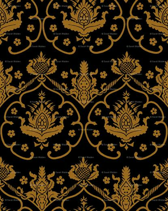 Black And Gold Damask Wallpaper The Art Mad