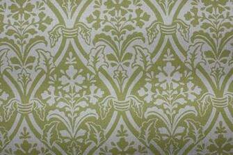 S Vintage Wallpaper White And Green Damask On