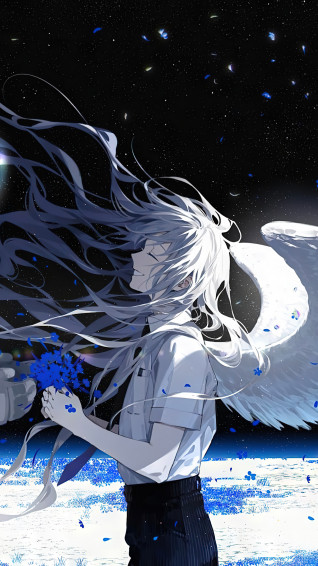 Anime Angel Astronaut Space 4k Wallpaper iPhone HD Phone 3550h