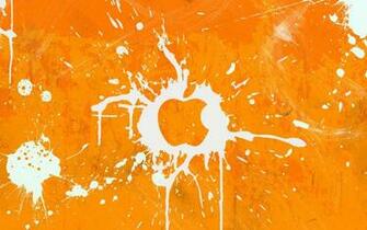 Orange Apple Logo Wallpaper