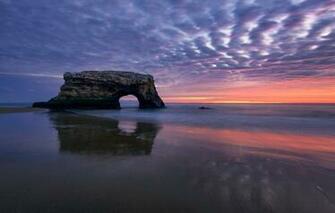 Wallpaper Sunset Rock The Ocean Ca Arch Pacific