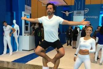 This Photo Of Sergey Brin Doing Yoga At Intel S Conference Is Not