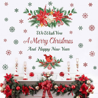 Amazon Christmas Wall Stickers Pvc Self Adhesive Snowflake