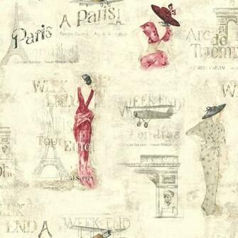 York Wallcovering Black White Book Weekend A Paris Wallpaper Kw7531