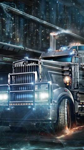 Road Train Heavy Truck iPhone Wallpaper