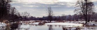 River Winter Scenery Ultra HD Desktop Background Wallpaper For