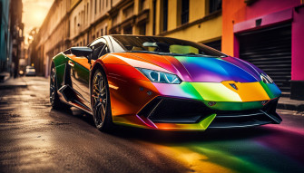 Rainbow Lamborghini Wallpaper