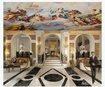 Custom 3d Photo Background Ceiling Silk Material Zenith Mural