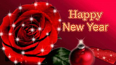 Happy New Year Flowers Image Wallpaper