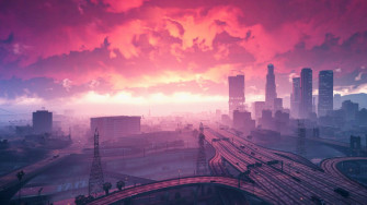 Grand Theft Auto V Sunset Artwork Laptop Full HD 1080p 4k Wallpaper Image