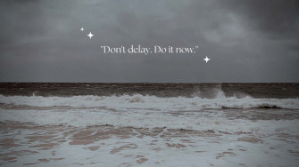 A Picture Of Beach With The Words Don T Wait Now Wallpaper