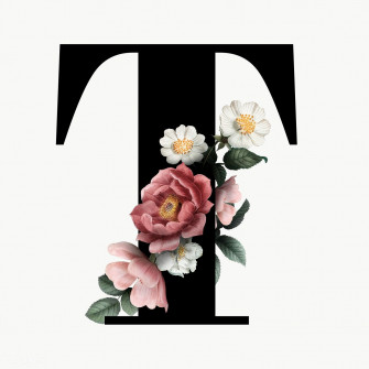 Classic And Elegant Floral Alphabet Font Letter T Transparent Png Wallpaper