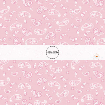 Light Pink Bandana Fabric By The Yard