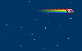 Outer Space Cats Rainbows Nyan Cat Wallpaper