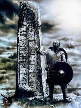 Viking Guarding The Runestone By Thecasperart