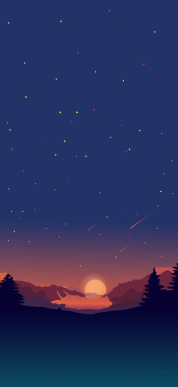 Sunset Digital Art Mobile Wallpaper Minimalist HD Walls
