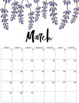 Printable Cute March Calendar Template Image Set Your Plan