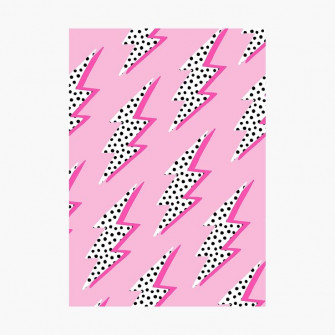 Pink Lightning Bolt Poster By Chimainemary iPhone Wallpaper