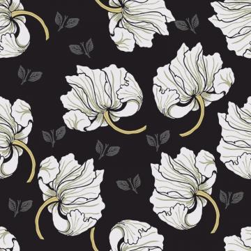 Flowers Floral Wallpaper Photo Black And White