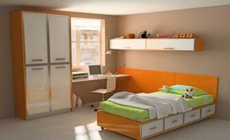 Design Toys Interiors Apartment Room Computer Colorful Bed Orange