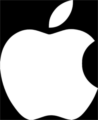 White Apple Logo On Black Background Clip Art At Clker Vector
