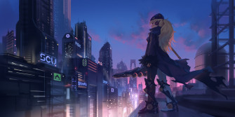 Anime Girl In City 4k Wallpaper HD