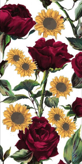 Sunflowers And Roses Painting Wallpaper