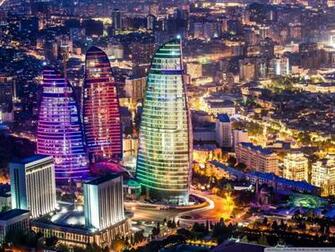 Flame Towers Baku Azerbaijan 4k HD Desktop Wallpaper For