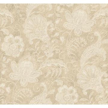 Beige Book Lacy Jacobean Wallpaper Indoorwallpaper