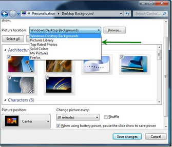 Options And Have Selected The Wallpaper For Desktop Slideshow