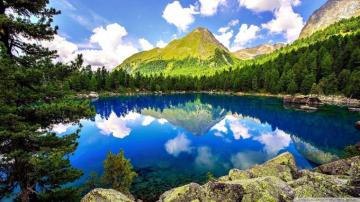 Spring Mountain Lake Scenes Wallpaper 4k HD