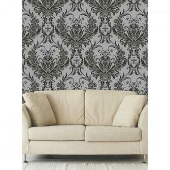 Debona Medina Damask Wallpaper Black Decorating Diy