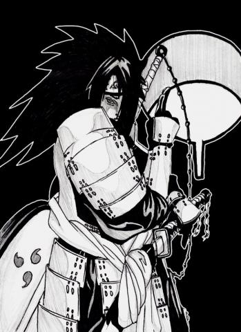 Uchiha Madara Black And White By Tionniel