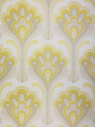 Vintage Yellow And Grey Retro Wallpaper