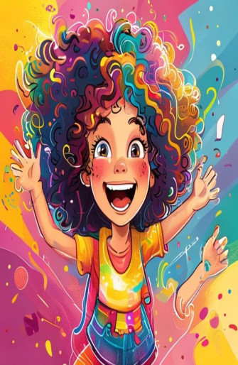 Curly Girl Cartoon Wallpaper