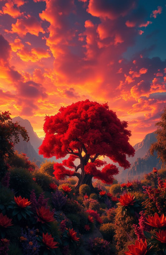 Red Tree Wallpaper