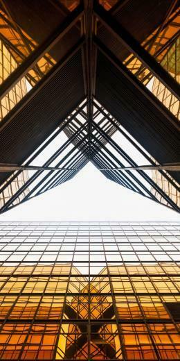 Golden Facade Architecture Reflections Buildings