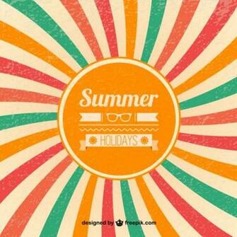 Summer Retro Sunburst Background Vector