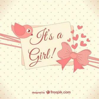 It S A Girl Baby Shower Invitation Template Vector 123vectors
